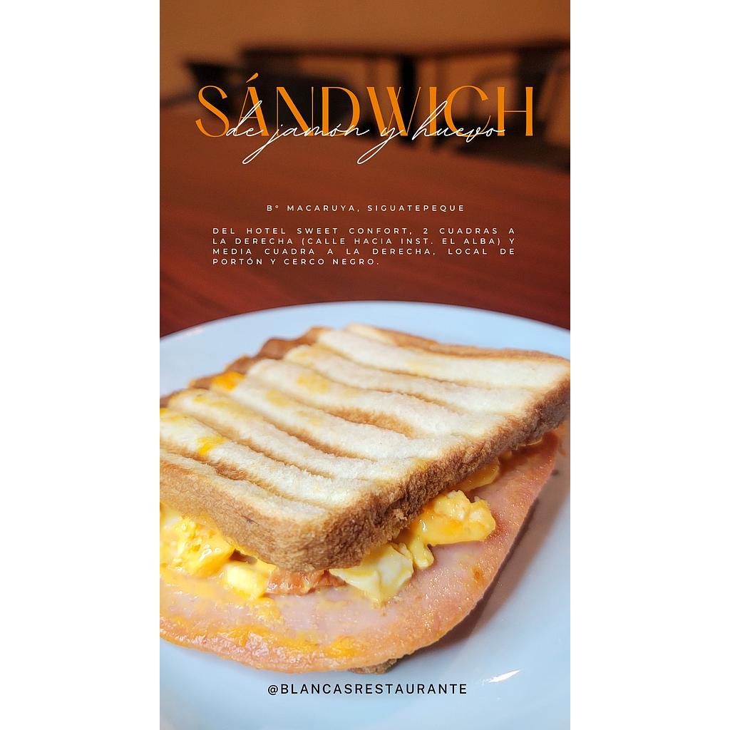 SANDWICH DE JAMON Y HUEVO